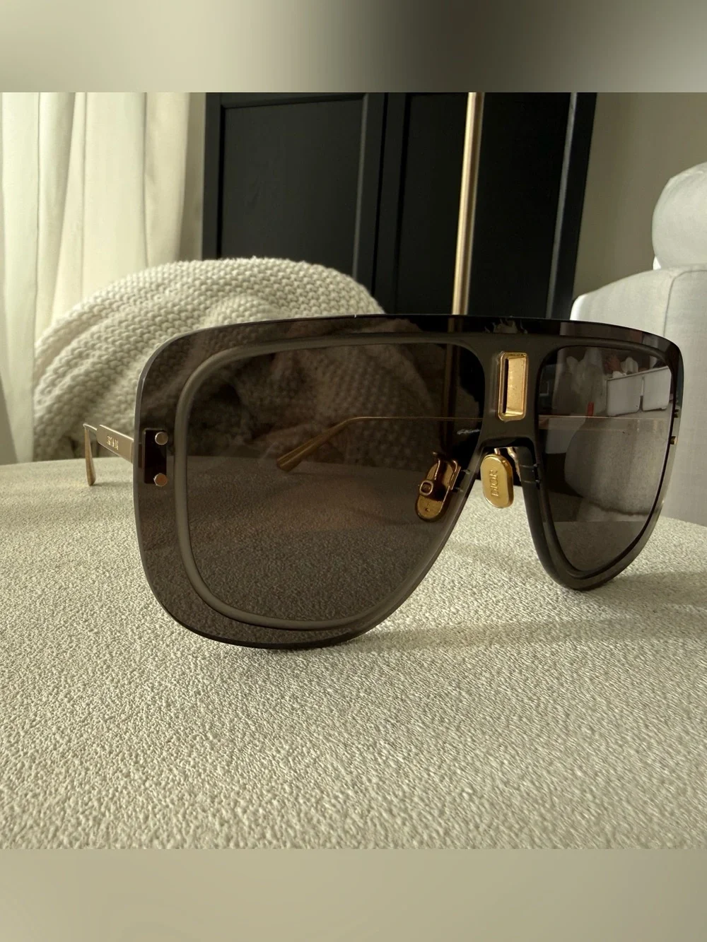 Christian Dior Brown Gradient Shield Sunglasses